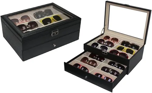 Vista 6 de Organizador grande de la caja de almacenamiento de la vitrina de gafas de sol de gafas