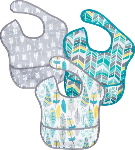Vista 18 de Bumkins Baberos para niña o niño, SuperBib para bebés y niños pequeños de 6 a 24 meses, imprescindibles para comer, alimentar, suministros