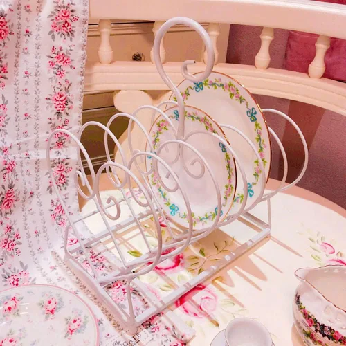 Vista 4 de Love Shape - Soporte de placa de metal para 6 lugares, con mango extraíble, color rosa