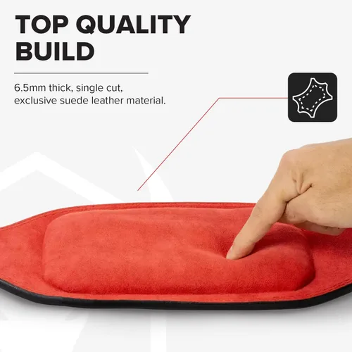 Vista 3 de Cinturón de levantamiento de pesas – Cinturón de cuero acolchado de 6 pulgadas – Soporte de espalda resistente y cómodo para levantamiento de pesas