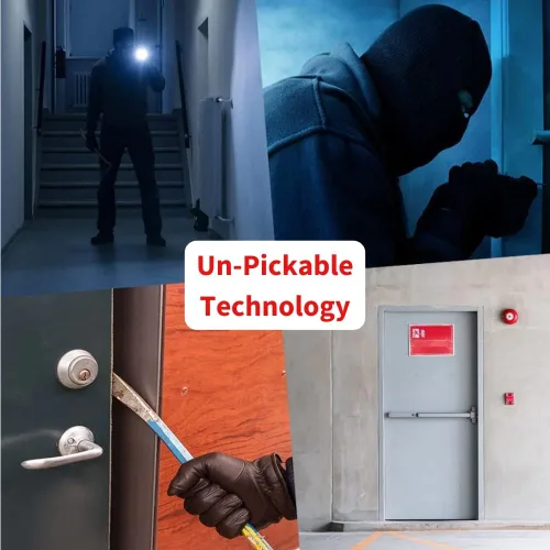 Vista 6 de Cerradura de puerta de alta seguridad FlipLok - 10 veces más fuerte que un cerrojo, cerradura con teclado, negra, sin llave