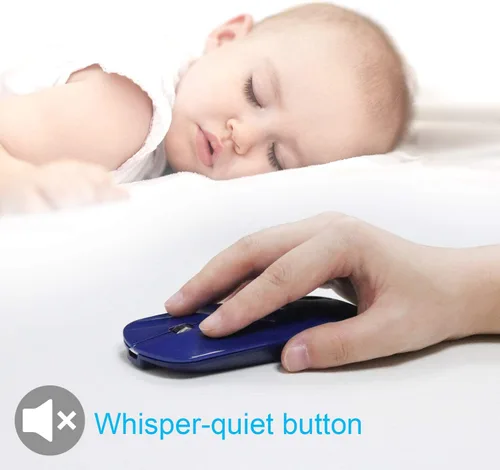 Vista 43 de FENIFOX mini mouse Bluetooth, mouse óptico móvil portable ultrafino con batería recargable para PC, Mac, laptop, tablet Android, Negro