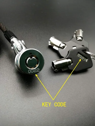 Vista 3 de Cerradura retráctil de seguridad de 8 pies con 3 teclas para laptop, portátil, para monitores, laptops, MacBooks, tabletas, iPad, Mac mini