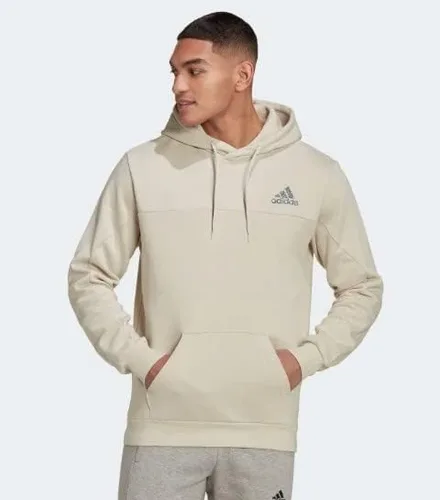 Vista 3 de adidas Sudadera deportiva con capucha de forro polar para hombre, talla S, Aluminio