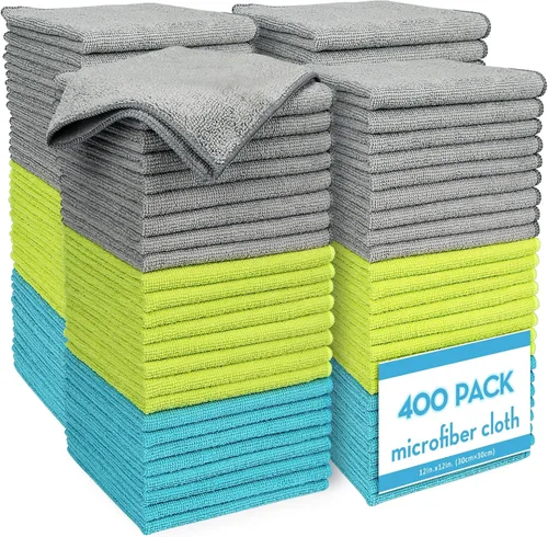 Vista 13 de AIDEA - Paño de limpieza de microfibra negro, 12 unidades, trapos de limpieza absorbentes de 12 x 12 pulgadas Microfiber Towels for Cars Lint Free