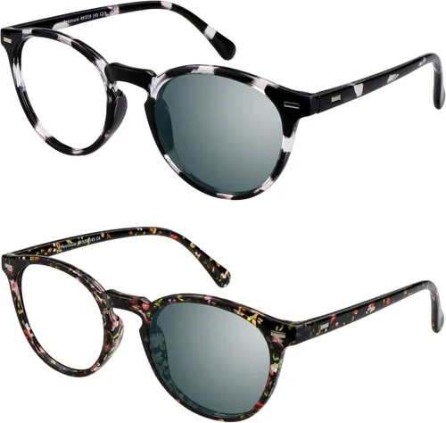 Vista 14 de YEIN - Lentes de lectura bifocales, lentes de sol grises fotocromáticos, para mujeres/hombres (azul marino, aumento de 0.00/+1.00)