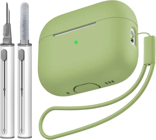 Vista 18 de Compatible con Airpods Pro 2 Case, Funda Protectora de Piel de Silicona Suave con Kit de Limpieza y Cordón Compatible para AirPod Pro de 2ª