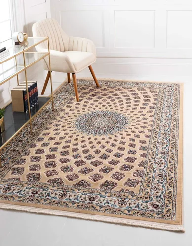 Vista 25 de Unique Loom Narenj Collection - Alfombra clásica con diseño de medallón texturizado tradicional, 3 x 5 pies, 1 pulgada, rectangular, color Azul