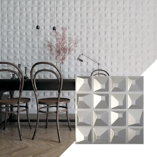 Vista 13 de Ekena Millwork 19 5/8 pulgadas de ancho x 19 5/8 pulgadas de alto, Tristan EnduraWall decorativo 3D, laguna satinada (cubre 2.67 pies cuadrados).