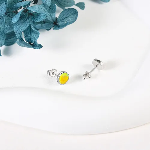 Vista 4 de LarimarAquamarineLapis LazuliMoss AgateAmethystTurquoiseOnyxTiger EyeMoonstoneLabradoriteRose Quartz Earrings Stud Sterling Silver Natural