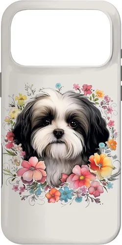 Vista 22 de Shih Tzu Mom Floral Dog Lover Vintage Flowers Cute Case for iPhone 17