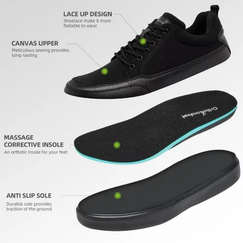 Vista 5 de OrthoComfoot Zapatillas ortopédicas de moda para hombre para fascitis plantar zapatos de caminar acolchados de apoyo casual para la diabetes