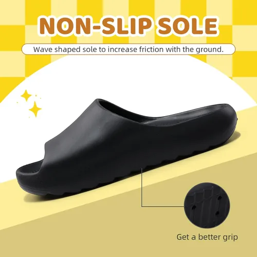 Vista 29 de Sandalias acolchadas para mujeres, hombres y niños, cómodas, antideslizantes, suaves, impermeables, para baño, ducha, sandalias acolchadas de suela