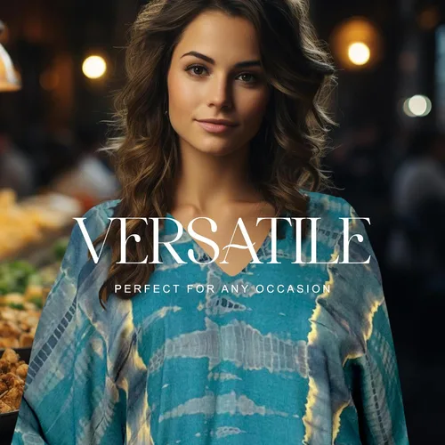 Vista 3 de Vestidos caftán hechos a mano en talla grande para mujer, vestido de gran tamaño teñido anudado, salida de baño para vacaciones y salidas nocturnas