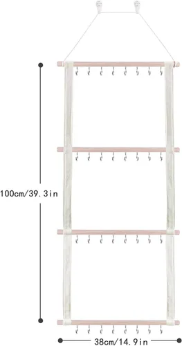 Vista 5 de Organizador de lazos para el pelo para niñas, organizador de accesorios para el cabello de bebé, decoración para colgar en la pared para habitación