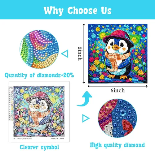 Vista 7 de Libfx Kits de arte de diamantes para niños, 4 piezas de arte de diamantes para niñas, niños, principiantes, artes y manualidades para niños de 8 a