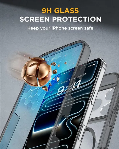 Vista 66 de Miracase Serie de vidrio para iPhone 11 de 6.1 pulgadas, funda protectora de cuerpo completo resistente mejorada con protector de pantalla de vidrio