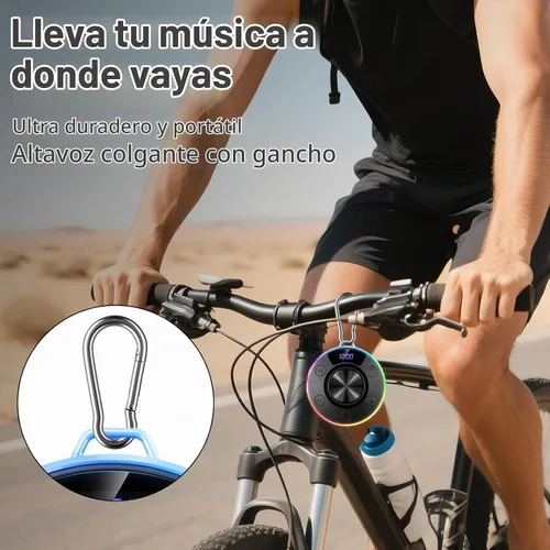 Vista 6 de Donerton Bluetooth Shower Speaker, Portable Bluetooth 5.4 Speaker with 360°HD Stereo Sound and Robust Bass, IPX7 Waterproof Speakers, LED Light