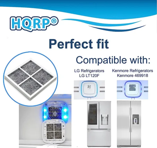 Vista 6 de HQRP Paquete de 2 filtros de aire compatibles con refrigeradores Kenmore Elite de repuesto para filtro CleanFlow 46-9918 04609918000 469918 9918