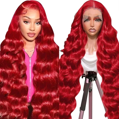 Vista 10 de Haha - Pelucas de cabello humano ondulado con encaje frontal para mujer negra, 150 % de densidad, cabello humano Remy virgen brasileño, pelucas