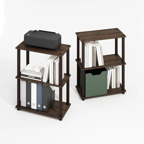 Vista 45 de Furinno Turn-N-Tube Organizador de encimera de cocina, estante organizador de encimera de esquina de 2 niveles, estante esquinero, para cocina