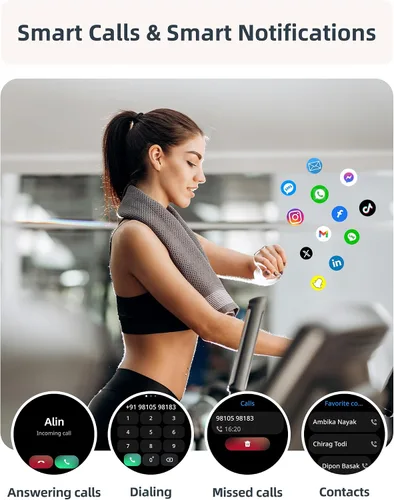Vista 3 de Parsonver Smart Watch, 5ATM Waterproof Swimming Watch, Smartwatch for Women with Bluetooth Calls, Fitness Tracker Heart Rate Sleep Monitor