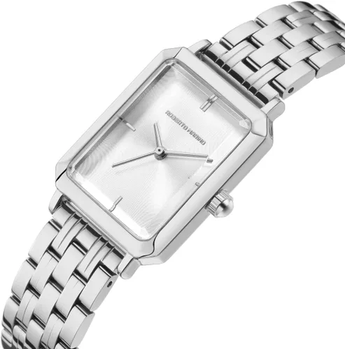 Vista 2 de Roberto Marino RM1982 Reloj de lujo para mujer rectangular dorado - Movimiento de cuarzo japonés, diseño vintage de acero inoxidable, esfera
