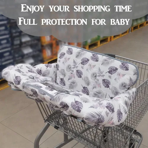 Vista 2 de RHYDEER Funda para carrito de compras para bebé, funda para silla alta 2 en 1, enrolla y listo, ajuste universal