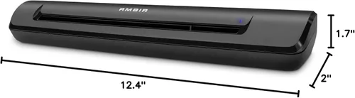 Vista 8 de AMBIR TravelScan Pro - Escáner portátil de documentos, tarjetas de presentación y recibos - Alimentado por USB para PC con Windows con funda