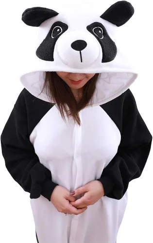 Vista 5 de Pijama de panda de animales para adultos disfraz de una pieza de felpa