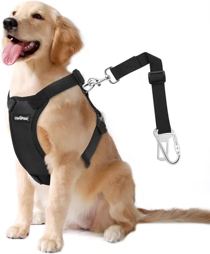 Vista 17 de VavoPaw cinturón de seguridad para perro, arnés de coche con hebilla ajustable para perro, cinturón de seguridad de nailon para mascotas, resistente