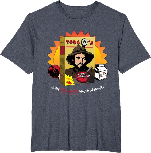 Vista 53 de Torgo Camiseta de película de culto de cereales, Negro, S