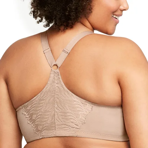 Vista 2 de Glamorise Con aros Wonderwire con cierre frontal y espalda en T para mujer, talla grande #1246