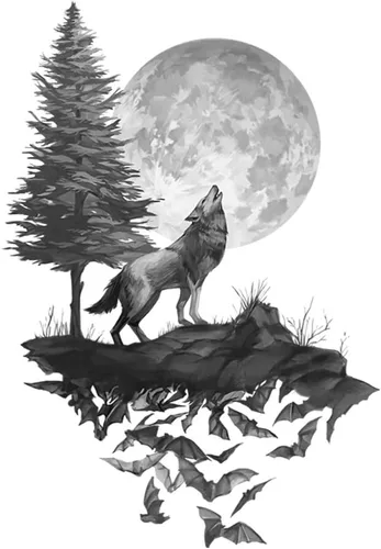 Vista 4 de Runtoo Pegatinas de arte de pared con diseño de luna, decoración de pared negra para dormitorio y sala de estar para niños