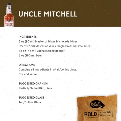 Vista 6 de Master of Mixes - Mezcla de bebida Michelada, lista para usar, 1 litro, paquete de 3 Savory Tomato, Citrus & Spice Notes, Light Pepper Heat