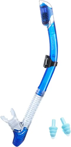 Vista 8 de Supertrip Snorkel seco para adultos, buceo con protector contra salpicaduras y válvula superior, esnórquel de buceo libre para adultos y jóvenes