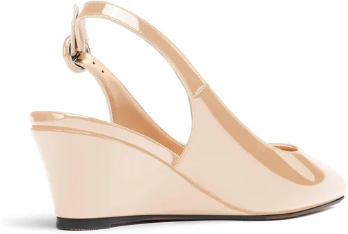Vista 5 de WAYDERNS Zapatos de vestir de tacón bajo con hebilla y punta cuadrada de patente para mujer, zapatos de vestir lindos de 2 pulgadas