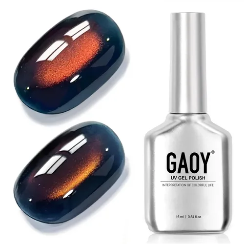 Vista 15 de GAOY Esmalte de uñas de gel Brown Cat Eye, 4629 azul ámbar, 0.5 fl oz Ámbar azul