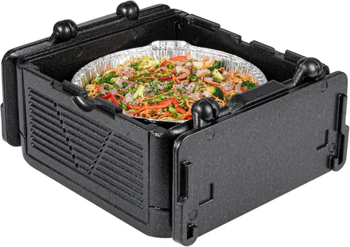 Vista 14 de Restaurantware -Cater Tek - Caja caliente de catering de 14 cuartos de galón, 1 bandeja portadora de alimentos aislada de carga superior - Capacidad