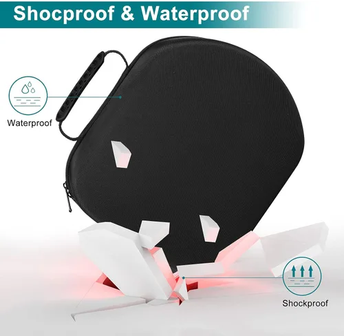 Vista 4 de Funda de viaje rígida compatible con Oculus Quest 2 con correa Elite, funda de transporte de protección portátil para Oculus Quest VR, auriculares