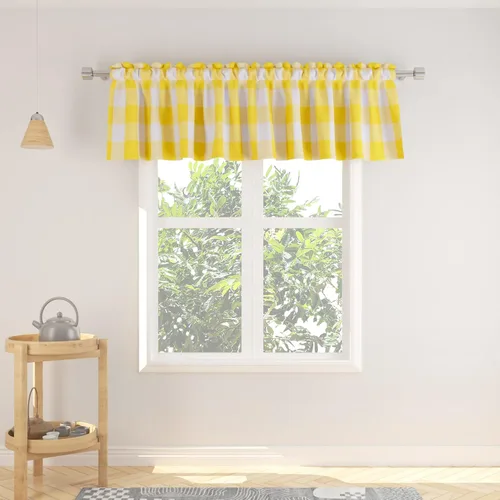 Vista 92 de Cenefas de cortina para ventana de 16 pulgadas de largo, 2 paneles de cuadros búfalo, cortinas pequeñas con bolsillo para barra, estilo clásico