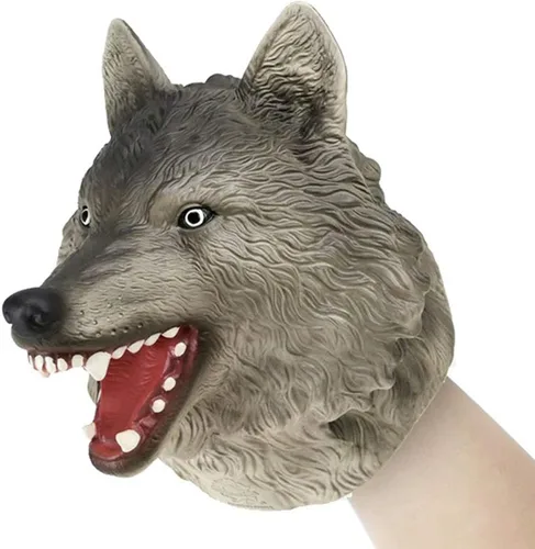 Vista 11 de Gemini&Genius Juguete de oso para niños, marioneta de mano de oso – Oso negro americano de goma suave Bruin Head juguete para juegos de rol, cuentos