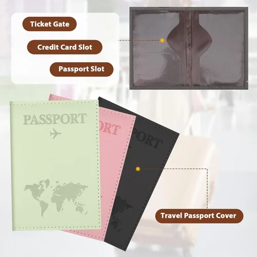 Vista 4 de Funda para pasaporte, funda para pasaporte, funda para pasaporte, protector de pasaporte, artículos esenciales para mujeres y hombres, accesorios