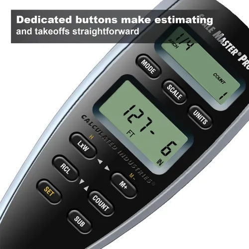 Vista 6 de Calculated Industries Scale Master Pro Medidor Digital de Planos de 7.3 Pulgadas (6025) 72 básculas imperiales y métricas integradas de EE. UU., 6