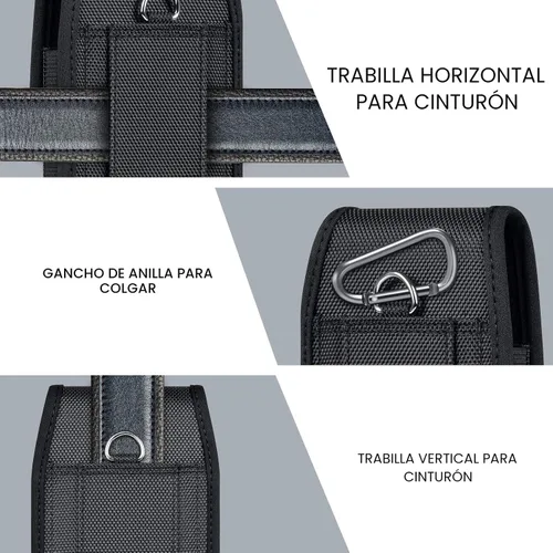 Vista 4 de ykooe Funda para Teléfono Móvil de Nylon con Hebilla Compatible con iPhone 17 16 15 14 13 12 11 y Modelos Pro, Samsung Galaxy S20 S21 S22 S23 S24