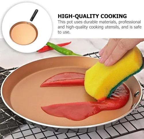 Vista 5 de Hemoton Sartén anodizada dura de aluminio antiadherente sartén de tortilla de 11 pulgadas