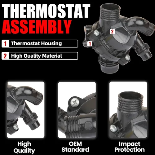 Vista 2 de MITZONE Conjunto de termostato de refrigerante del motor compatible con BMW E70 X5 E71 X6 3.0L reemplazar 11537550172