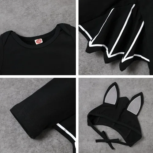 Vista 3 de My First - Traje de Halloween para bebé recién nacido, ropa de cosplay, disfraz de murciélago con capucha
