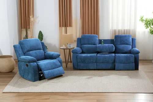 Vista 28 de A Ainehome Juego de Muebles de Sala de Estar de Cuero Reclinable Juego de Sofá Sillón Loveseat Juego de Muebles Sofá para Sala de Estar/Espacio