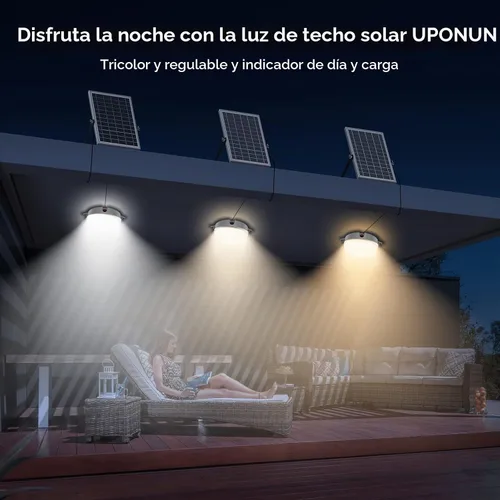 Vista 3 de Solar Ceiling Lights Indoor Outdoor, Day/Night Shed Barn Lamp-1 Pack